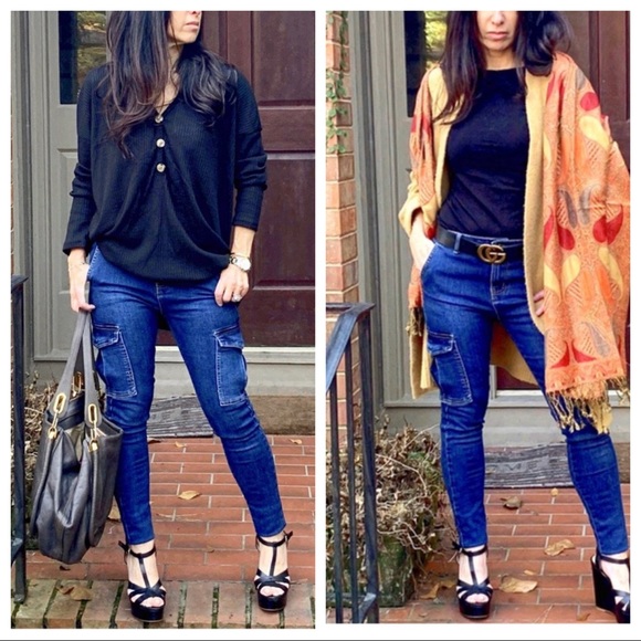 #23 ✨LAST ONES✨PARIS✨Cargo side pockets Skinny Jeans - Picture 2 of 8